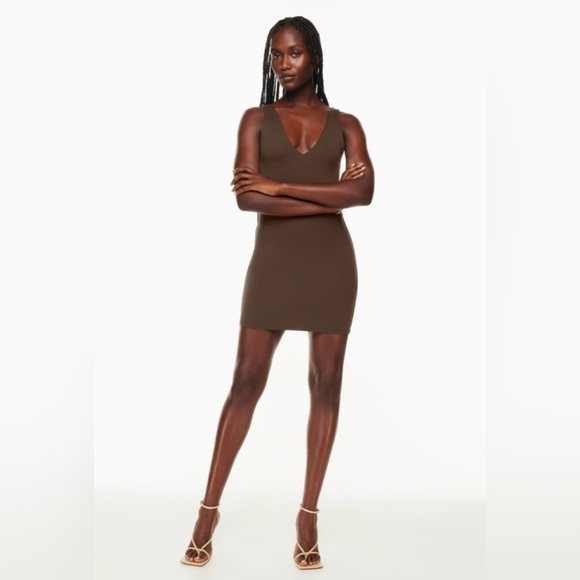 Aritzia Contour V-Neck Mini Dress XS - Picture 1 of 2